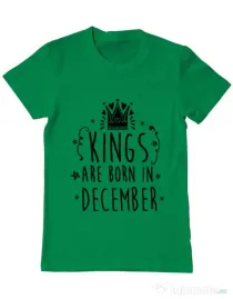 Tricou ADLER barbat Kings are born in December Verde mediu