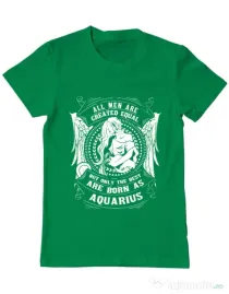 Tricou ADLER barbat The best men are born as Aquarius Verde mediu