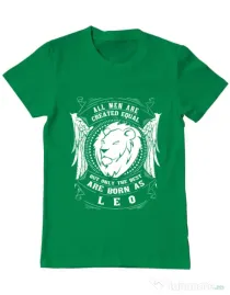Tricou ADLER barbat The best men are born as Leo Verde mediu