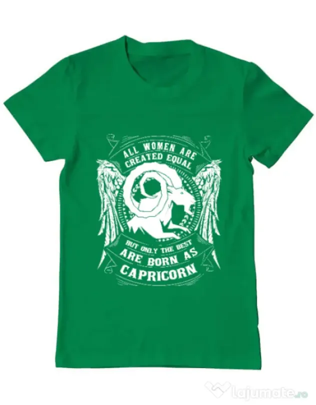 Tricou ADLER barbat The best women are born as Capricorn Verde mediu