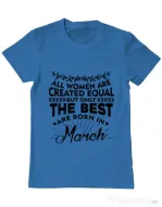 Tricou ADLER barbat The best women are born in March Albastru azuriu