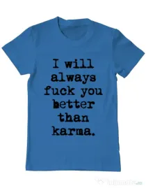 Tricou ADLER barbat Better than karma Albastru azuriu