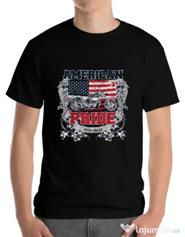 Tricou ADLER barbat American pride Negru