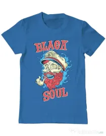 Tricou ADLER barbat Black soul Albastru azuriu