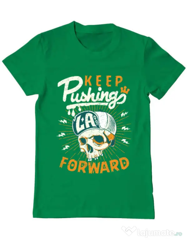 Tricou ADLER barbat Keep pushing Verde mediu