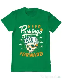 Tricou ADLER barbat Keep pushing Verde mediu