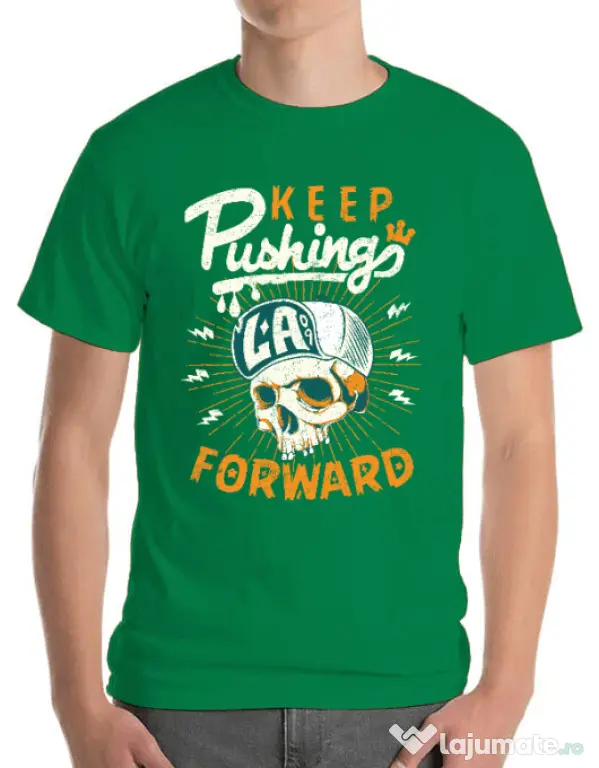 Tricou ADLER barbat Keep pushing Verde mediu