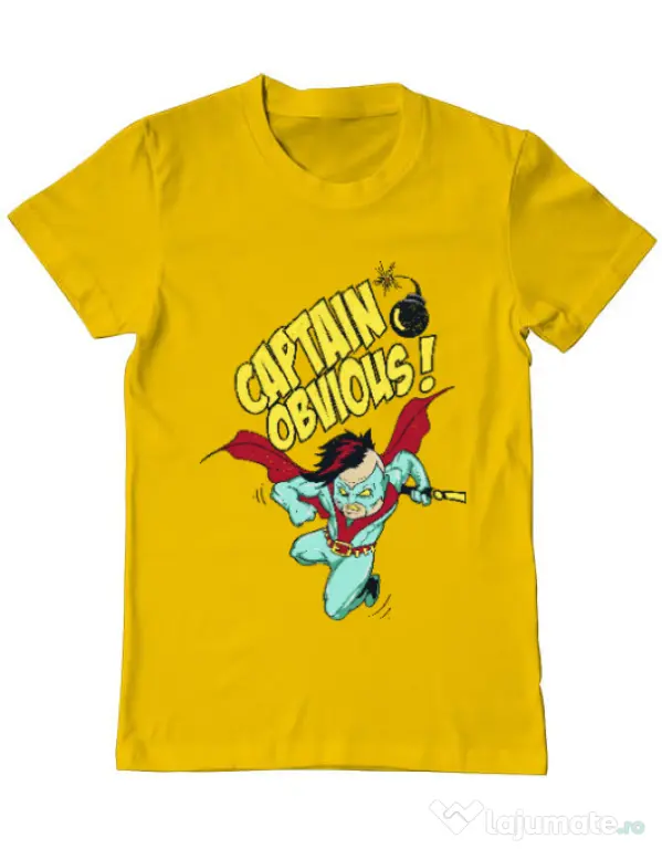 Tricou ADLER barbat Captain obvious Galben