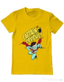 Tricou ADLER barbat Captain obvious Galben