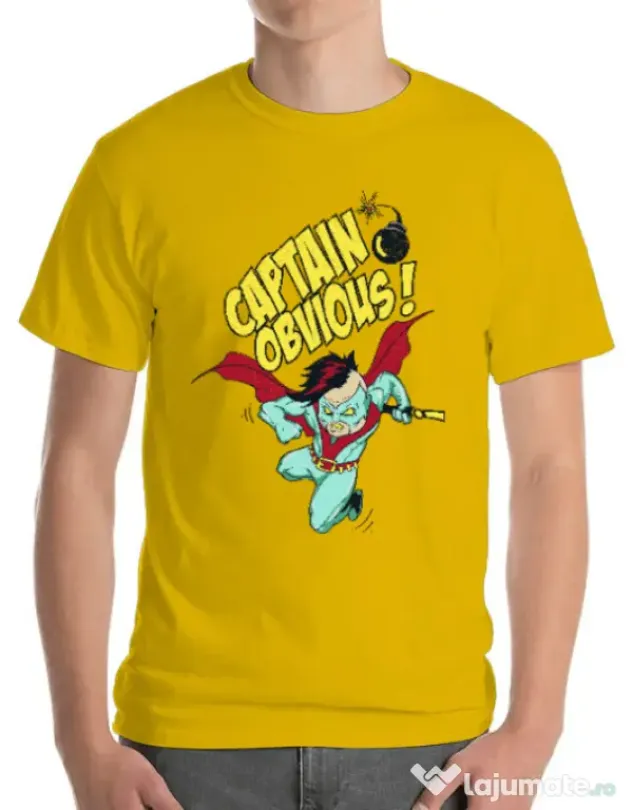 Tricou ADLER barbat Captain obvious Galben