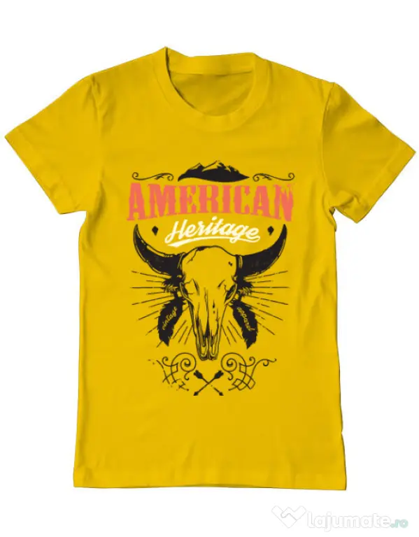 Tricou ADLER barbat American heritage Galben