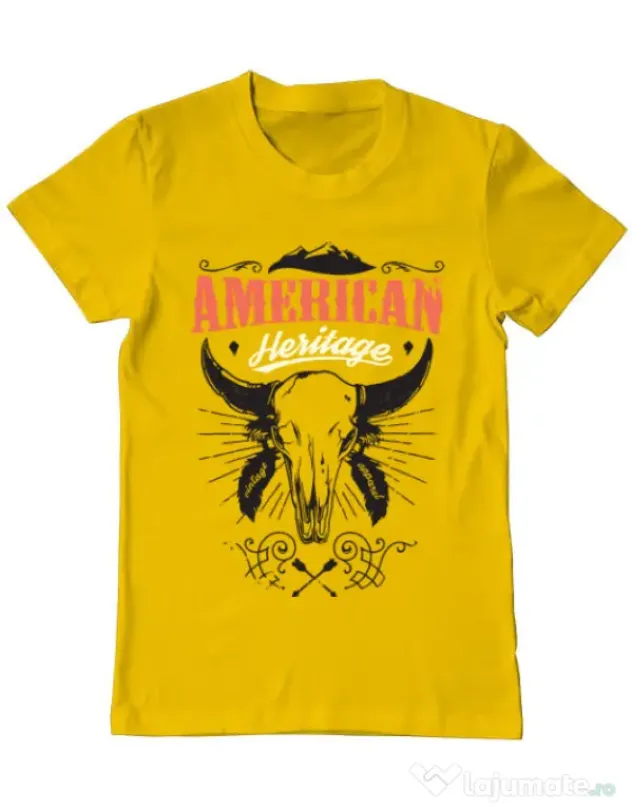 Tricou ADLER barbat American heritage Galben