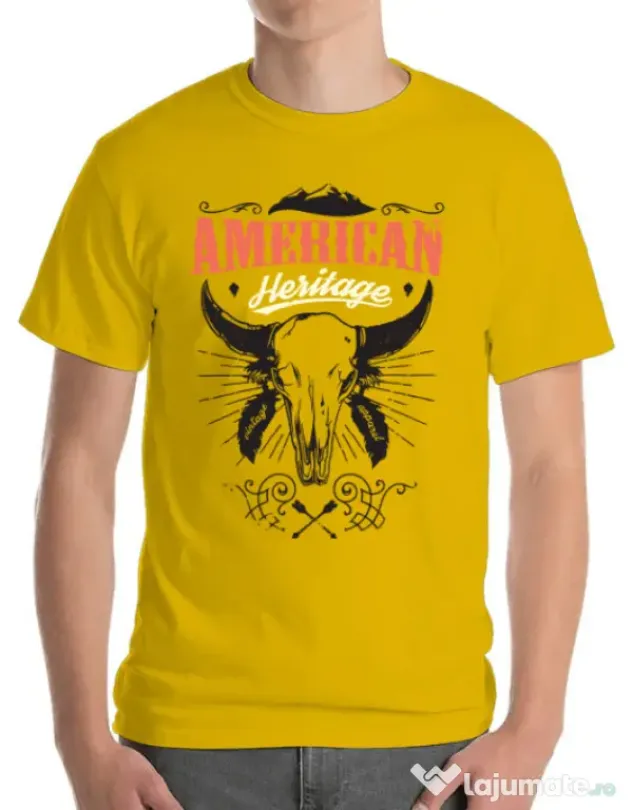Tricou ADLER barbat American heritage Galben
