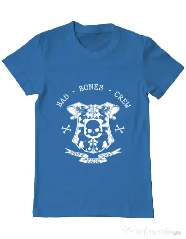 Tricou ADLER barbat Bad bones crew crest Albastru azuriu