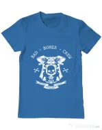 Tricou ADLER barbat Bad bones crew crest Albastru azuriu