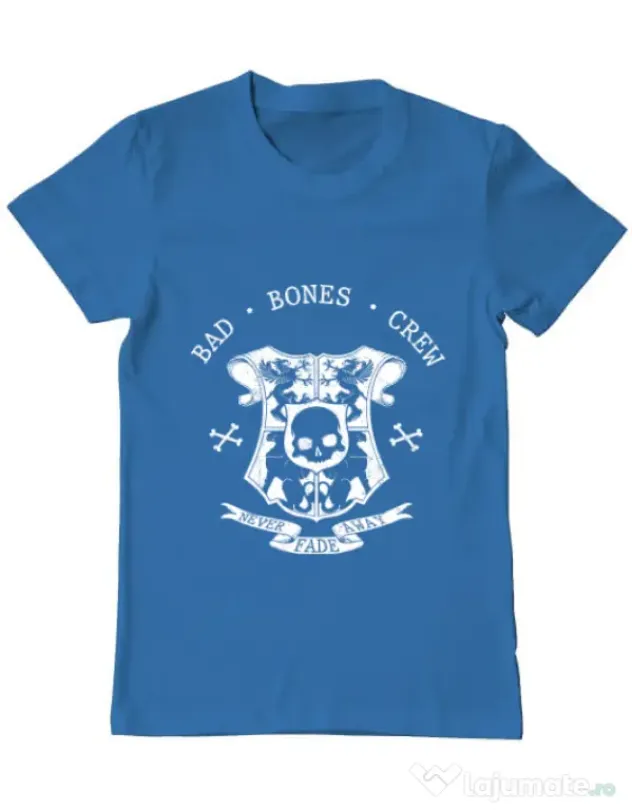 Tricou ADLER barbat Bad bones crew crest Albastru azuriu