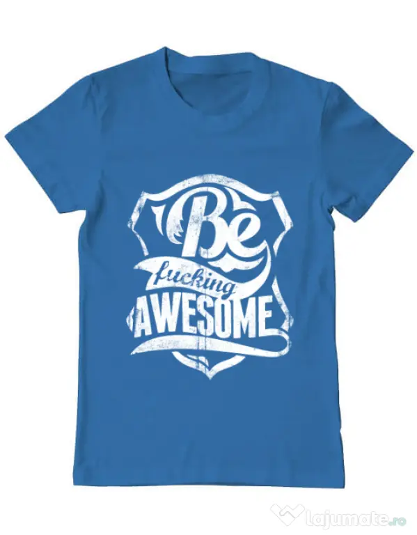 Tricou ADLER barbat Be awesome Albastru azuriu