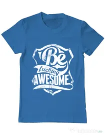 Tricou ADLER barbat Be awesome Albastru azuriu