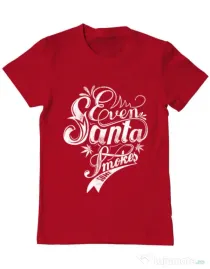 Tricou ADLER barbat Even santa smokes Rosu