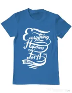 Tricou ADLER barbat Everything happens for a reason Albastru azuriu