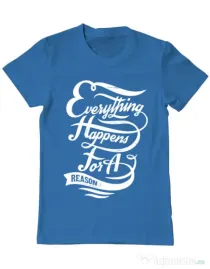 Tricou ADLER barbat Everything happens for a reason Albastru azuriu