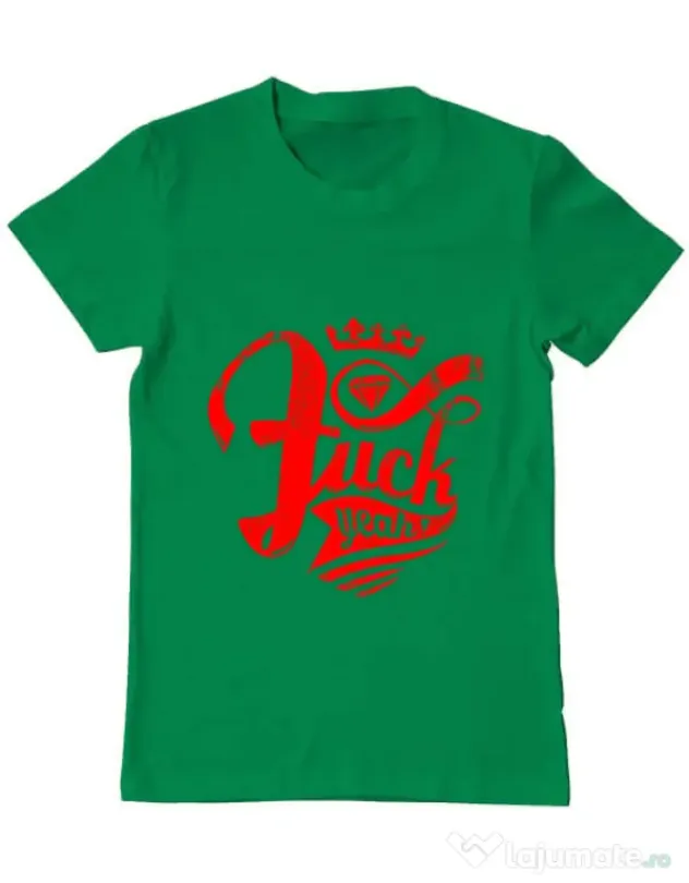 Tricou ADLER barbat Fuck yeah Verde mediu