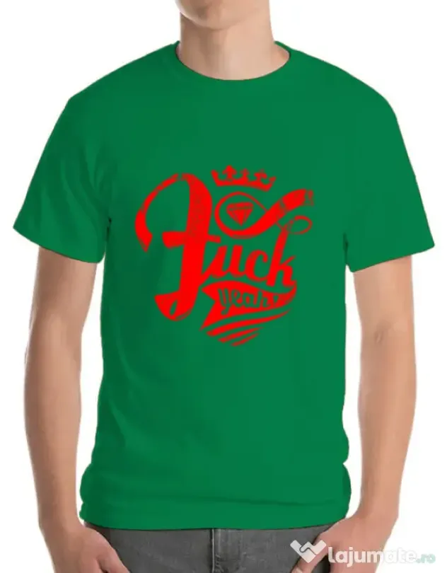 Tricou ADLER barbat Fuck yeah Verde mediu