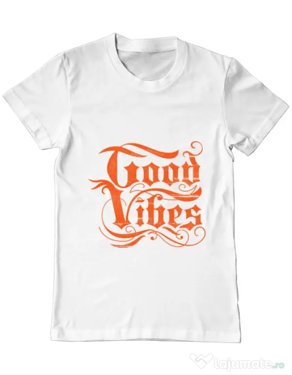 Tricou ADLER barbat Good vibes Alb