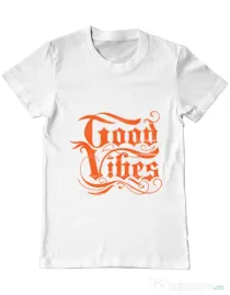 Tricou ADLER barbat Good vibes Alb