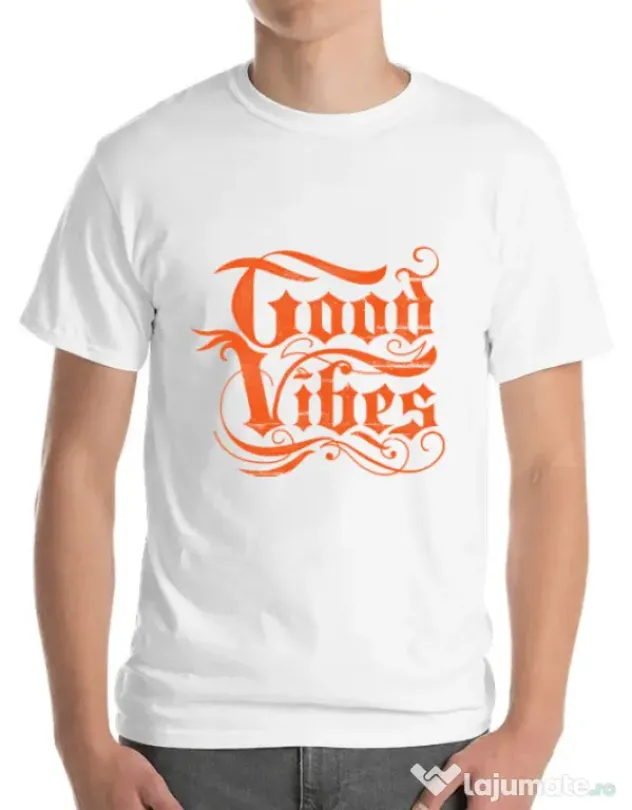 Tricou ADLER barbat Good vibes Alb