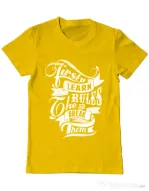 Tricou ADLER barbat Learn the rules Galben