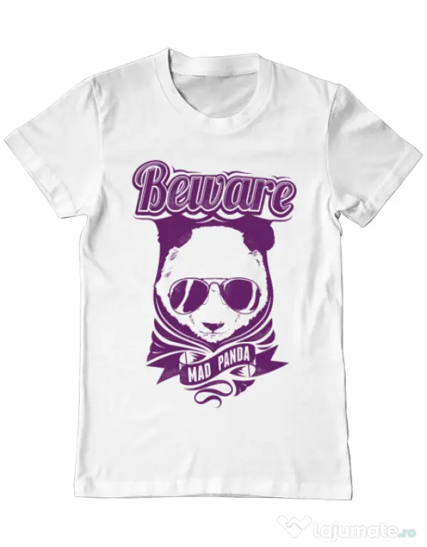 Tricou ADLER barbat Mad Panda Alb