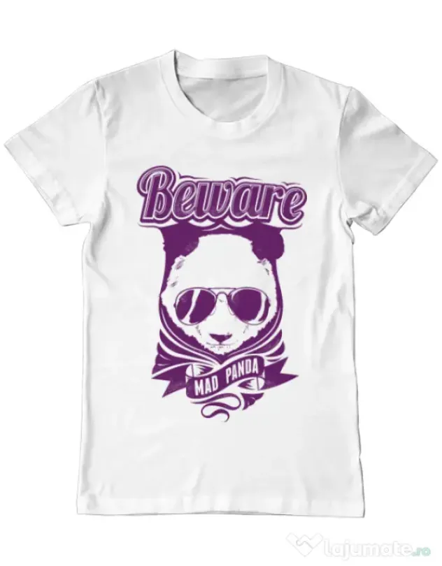 Tricou ADLER barbat Mad Panda Alb