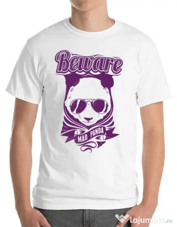 Tricou ADLER barbat Mad Panda Alb
