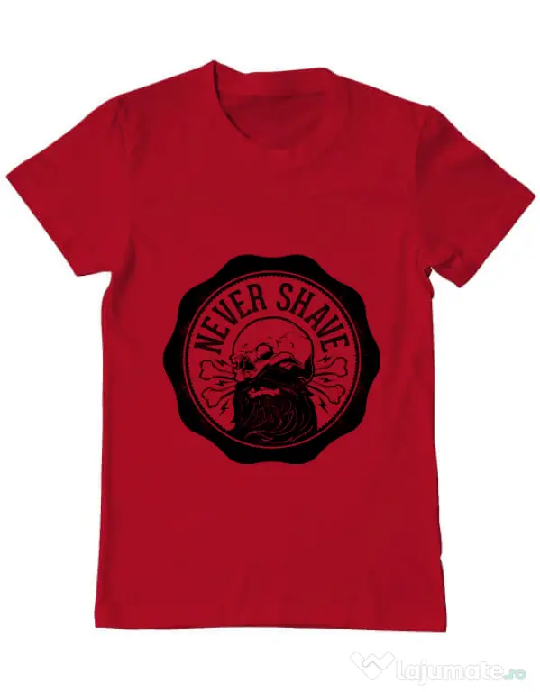 Tricou ADLER barbat Never shave Rosu