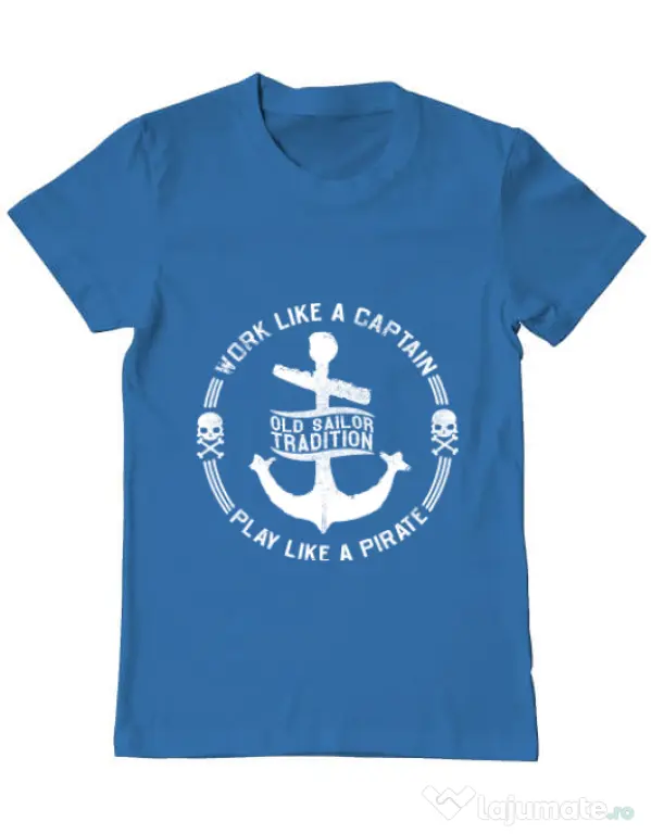 Tricou ADLER barbat Old sailor tradition Albastru azuriu