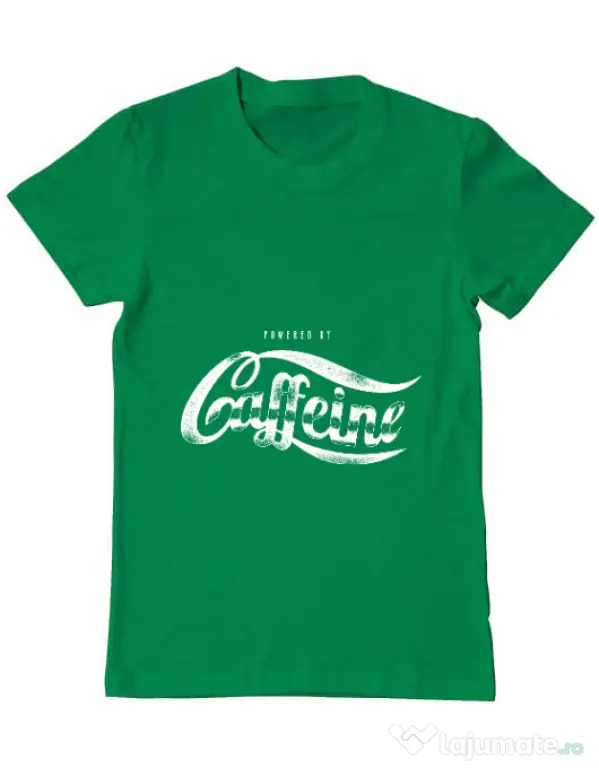 Tricou ADLER barbat Powered by caffeine Verde mediu