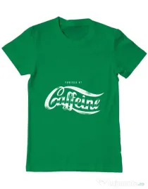 Tricou ADLER barbat Powered by caffeine Verde mediu