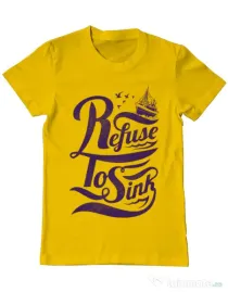 Tricou ADLER barbat Refuse to sink Galben