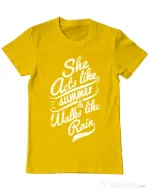 Tricou ADLER barbat She acts like summer Galben