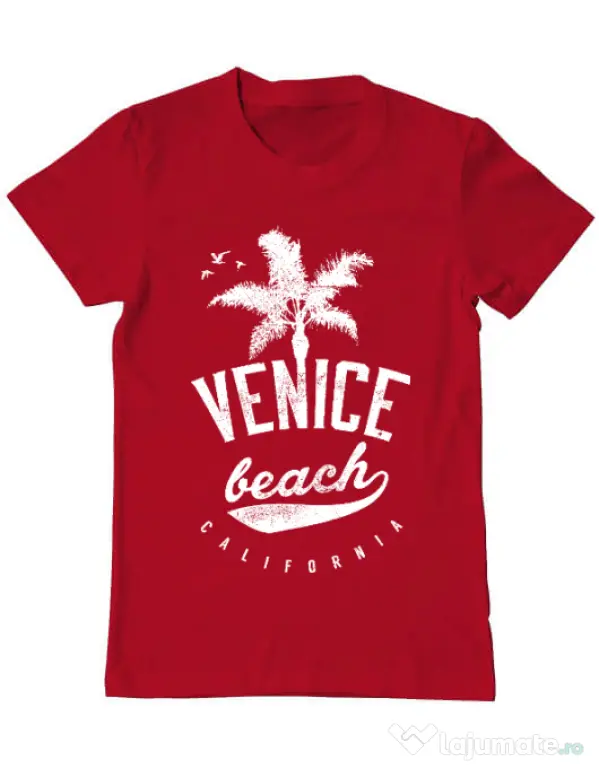 Tricou ADLER barbat Venice beach California Rosu