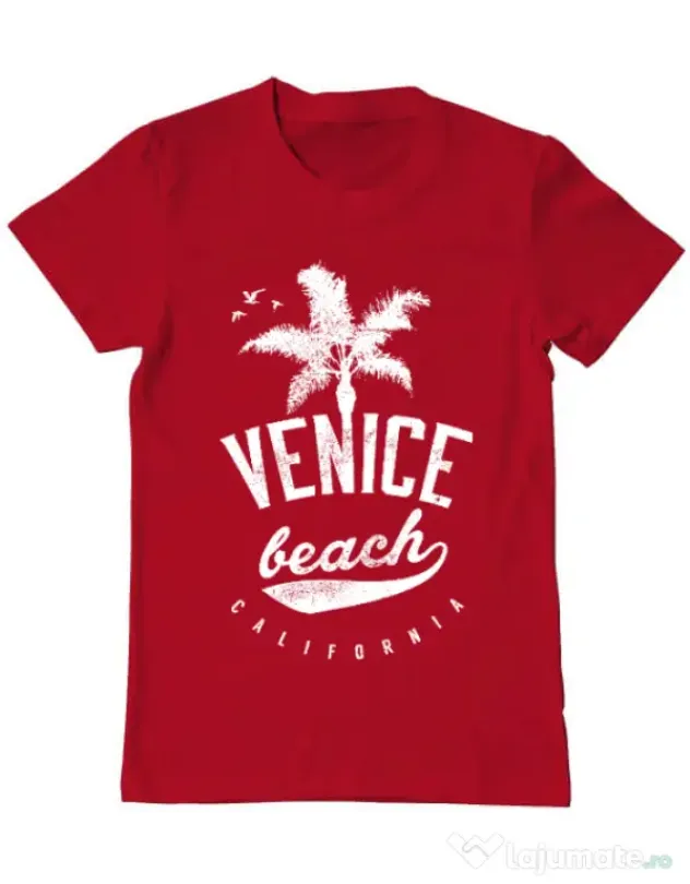 Tricou ADLER barbat Venice beach California Rosu