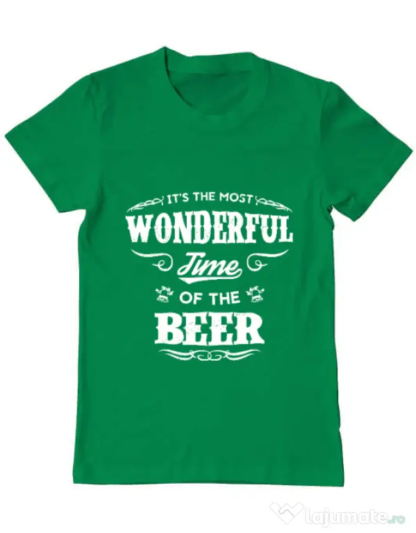 Tricou ADLER barbat Wonderful time of the beer Verde mediu