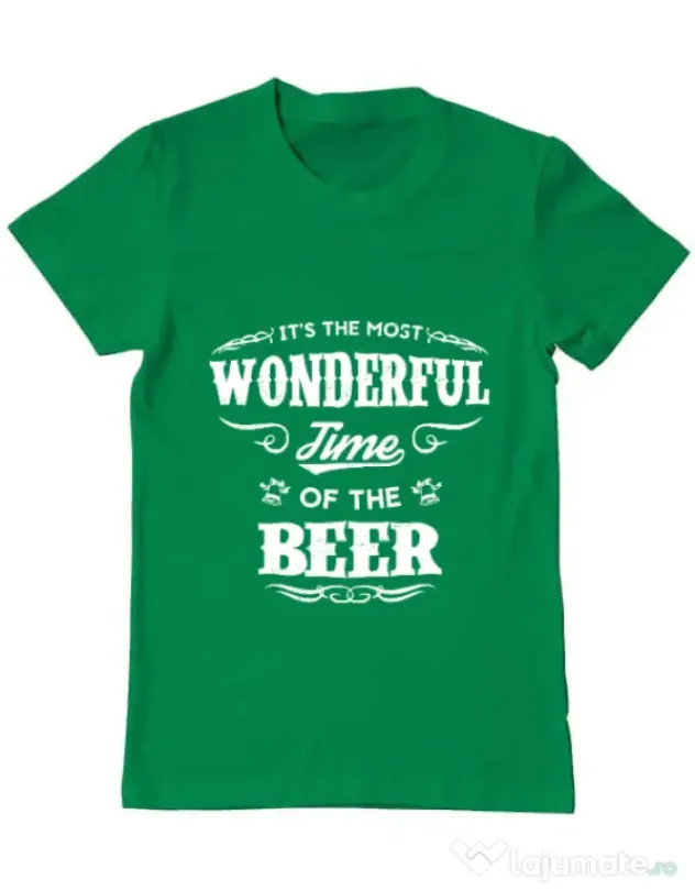 Tricou ADLER barbat Wonderful time of the beer Verde mediu
