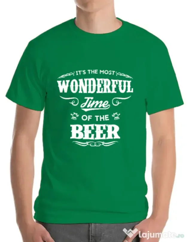 Tricou ADLER barbat Wonderful time of the beer Verde mediu