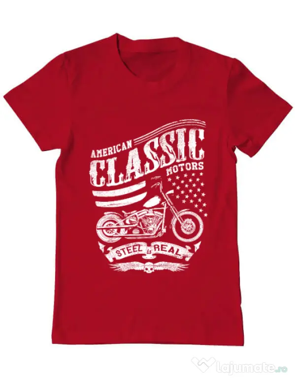 Tricou ADLER barbat Steel is real Rosu