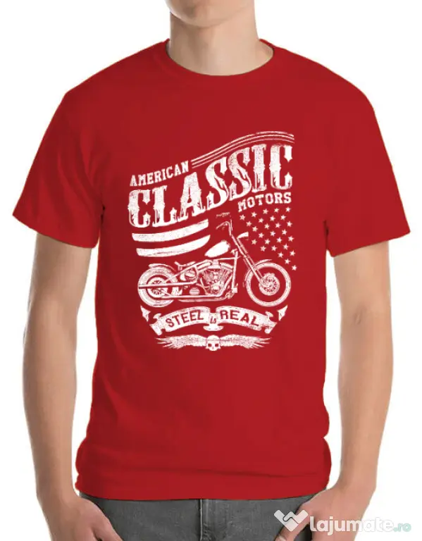 Tricou ADLER barbat Steel is real Rosu