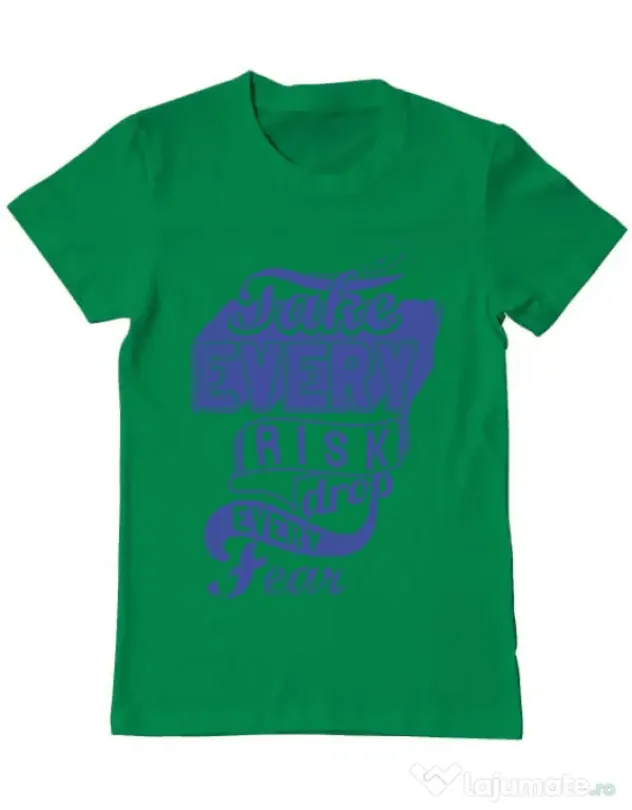 Tricou ADLER barbat Take every risk Verde mediu