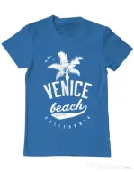 Tricou ADLER barbat Venice beach California Albastru azuriu