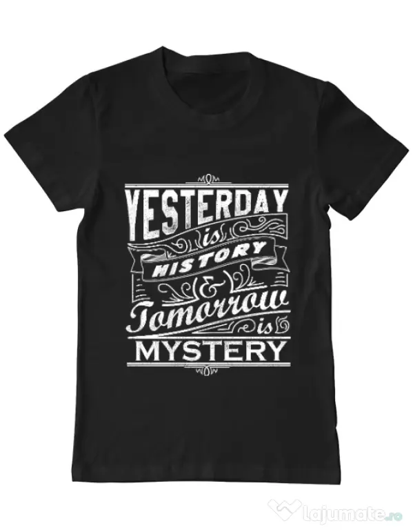 Tricou ADLER barbat Yesterday is history Negru